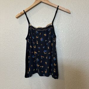 Anthropologie Bl^nk‎ London Tank Top Size Extra Small Blue And Mustard